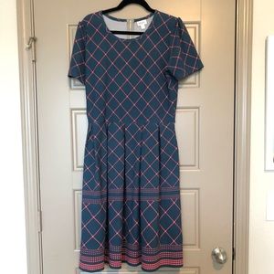 Navy and Pink LuLaRoe Amelia Dress!